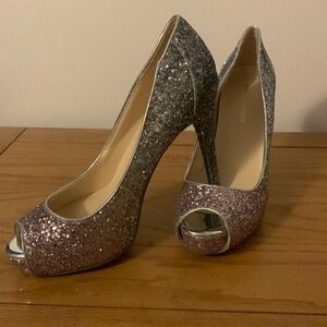 MARC FISHER Silver to Pink ombré glitter Stiletto Heels. Size 8